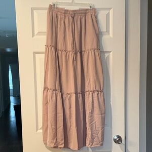 Elegant Pink Tiered Skirt